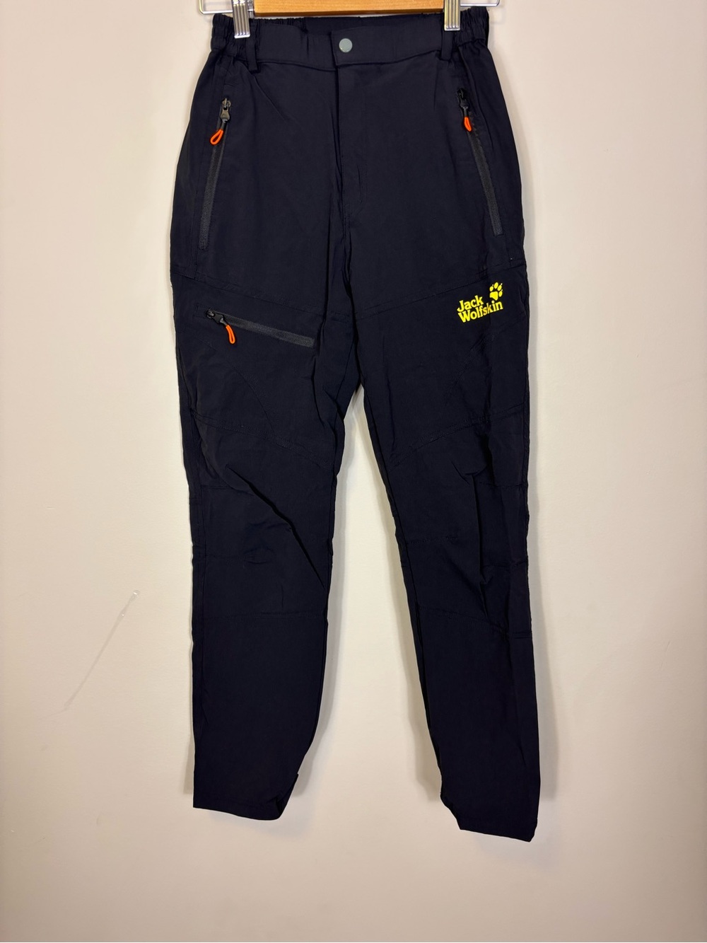 Jack Wolfskin Boys Black Pants with Yellow Logo Medium